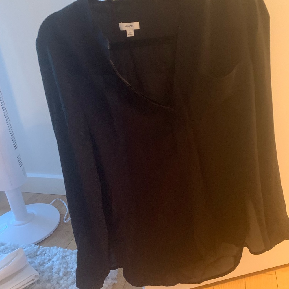 Long sleeve silk top